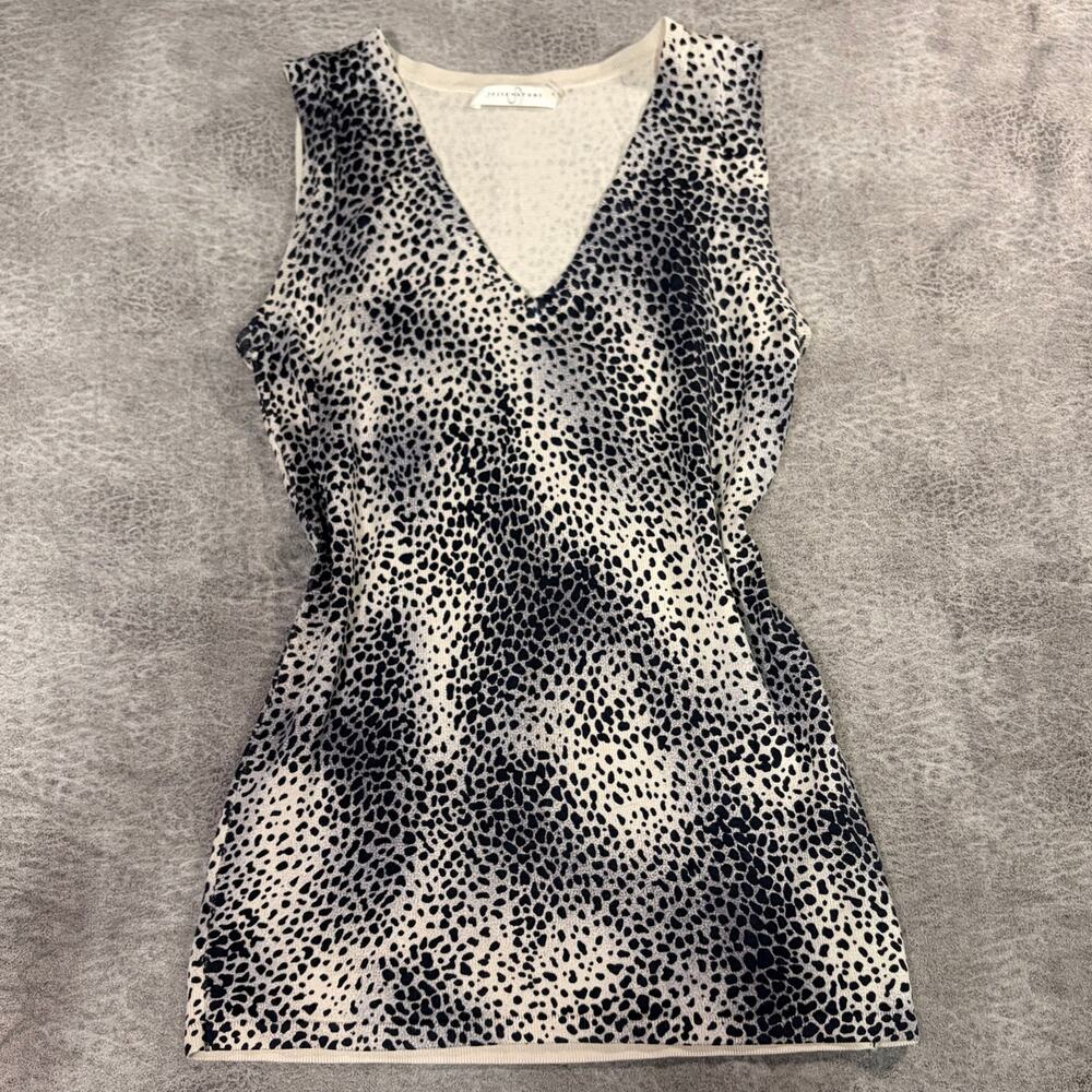 Silk Animal Print B&W Tank Top